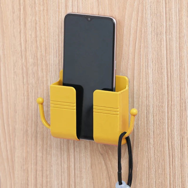 Wall Mounted Mobile Phone Charging Organizer Remote Control Storage Box Multifunction Stand Rack Phone Plug Wall Holder
